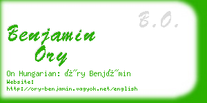 benjamin ory business card